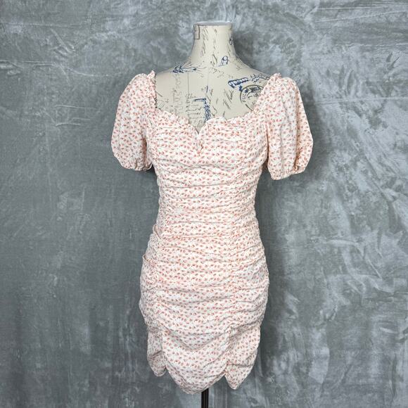 ASTR The Label Ruched Mini Dress XS Floral - Picture 1 of 14
